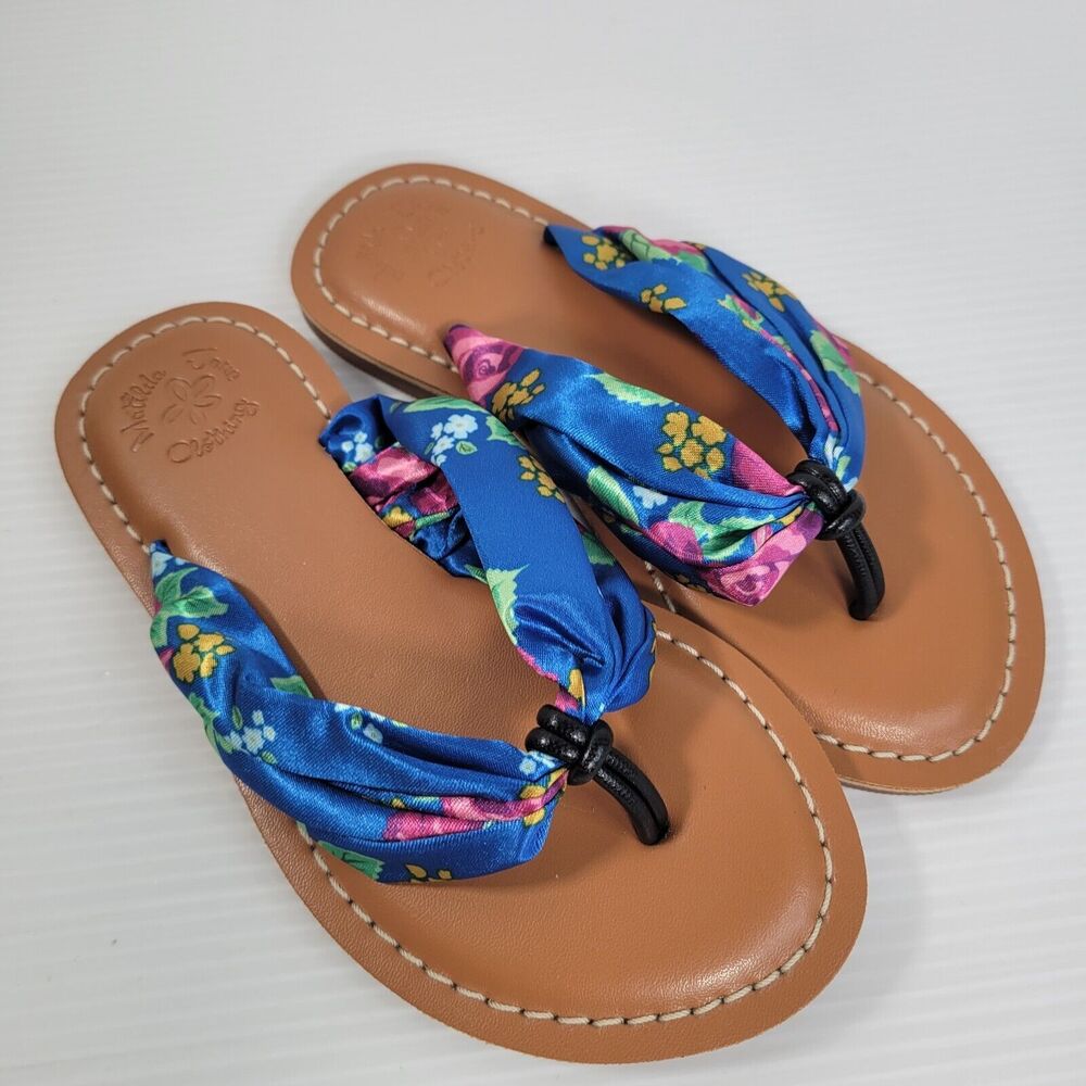 Matilda Jane Flip Flops Kids Girls Size 11 Brilliant Daydream Seashore Sandal